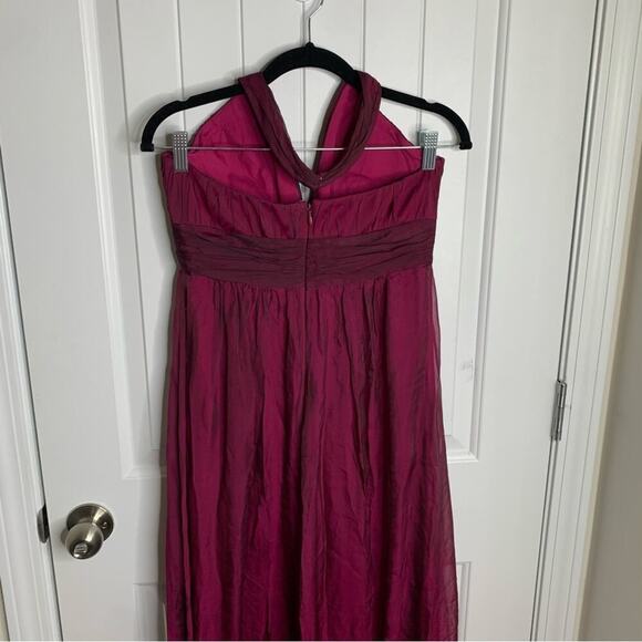 Vintage 90s y2K party silk red halter ruched midi dress size 6 kay unger prom - Picture 7 of 10